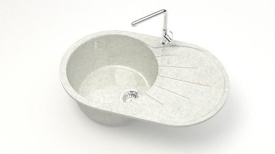 Мойка глян. Касандра Z110Q15 (бел.гранит) Granit MARR BERGG lab.В