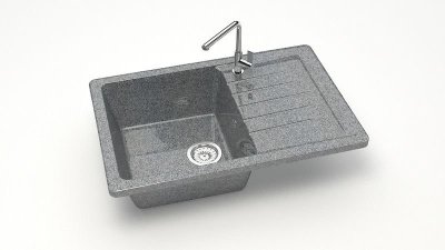Мойка глян. Энди Z16Q8 (темн.сер.) Granit MARR BERGG.В